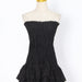 Sexy Solid Color A Line Women Autumn Bandeau One Shoulder Embroidery Embroidery Dress-Black-Fancey Boutique