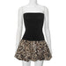 Women Clothing Summer Bandeau Slim Fit High Waist Stitching Dress-Leopard-Fancey Boutique