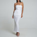 Color-White-Summer Solid Color Suit Women Sexy Tube Top Top Skirt Two Piece-Fancey Boutique