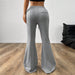 Simple Office Casual Pants Autumn Winter Drawstring Elastic Waist Slim Wide Leg Pants-Fancey Boutique