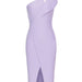 Color-violet-Bandage Dress Dress Stitching Slant Shoulder Tight Dress Bandage Dress-Fancey Boutique