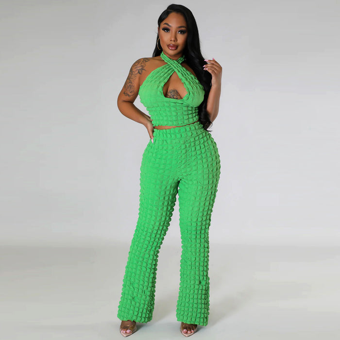 Color-Green-Casual Women Clothing Sexy Two Piece Suit-Fancey Boutique