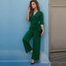 Summer Women Mid Sleeve Solid Color Long Jumpsuit for Women-Fancey Boutique