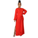 Color-Red-Solid Color Casual Loose Women Wear Dress-Fancey Boutique