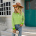 Color-Green-Early Autumn Bottoming Flab Hiding Knitwear Pullover for Women Sweater-Fancey Boutique