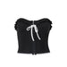 Spring Sexy off Shoulder Elegant Wooden Ear Short Inner Vest for Women-Black-Fancey Boutique