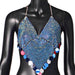 Color-Blue-Women Clothing Nightclub Sexy Low Cut Backless Halter Rhinestone Stitching Triangle Vest Women-Fancey Boutique