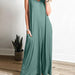 Summer Fresh Casual Women Pocket Jumpsuit Thin Women Jumpsuit-Peacock green-Fancey Boutique