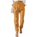 Color-Orange-Women Clothing Spring Ruffled Elastic Waist High Waisted Trousers-Fancey Boutique