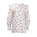 Heart Printing Shirt Summer Red Heart Printing Printed Peter Pan Collar Lantern Sleeve Shirt-Fancey Boutique