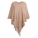 Color-Khaki-Autumn Winter Shawl Cape Knitwear Beaded Tassel Sweater Women-Fancey Boutique