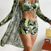 Color-Pattern 12-Swimsuit Women Split Three Piece Suit High Waist Long Sleeves Blouse Internet Celebrity Drawstring Suit-Fancey Boutique