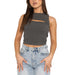 Color-Gray-Spring Summer Hollow Out Cutout Vest Women All Matching Short Cropped Outfit Sexy Sexy Top Outerwear-Fancey Boutique