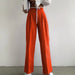 Color-Orange-Summer Women Clothing Solid Color Work Pant Elastic Waist Casual Trousers-Fancey Boutique