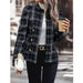 Color-Black-Autumn Winter Women Clothing Long Sleeve Black Plaid Short Coat-Fancey Boutique