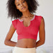 Summer Slim Fit Ultra Short Sexy Top Knitted Thread Spring Autumn Base T shirt-Red-Fancey Boutique