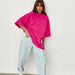 Spring Summer Cotton T Shirt Solid Color Short Sleeve Women Loose Large Version-Fancey Boutique