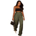 Color-Green-Casual Striped Satin Jacquard Loose Fitting Trousers Recommended-Fancey Boutique