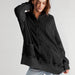 Color-Black-Cardigan Zipper Sweater Home Wear Women Outerwear Hoodie Long Coat-Fancey Boutique