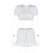 Women Clothing Summer Cropped Short Sleeve Top Slim Fit Lace Skirt Set-White-Fancey Boutique