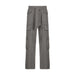 Color-Gray-Fall Low Waist Fashion Lace up Cargo Jeans Solid Color Multi Pocket Slimming Patchwork Trousers-Fancey Boutique