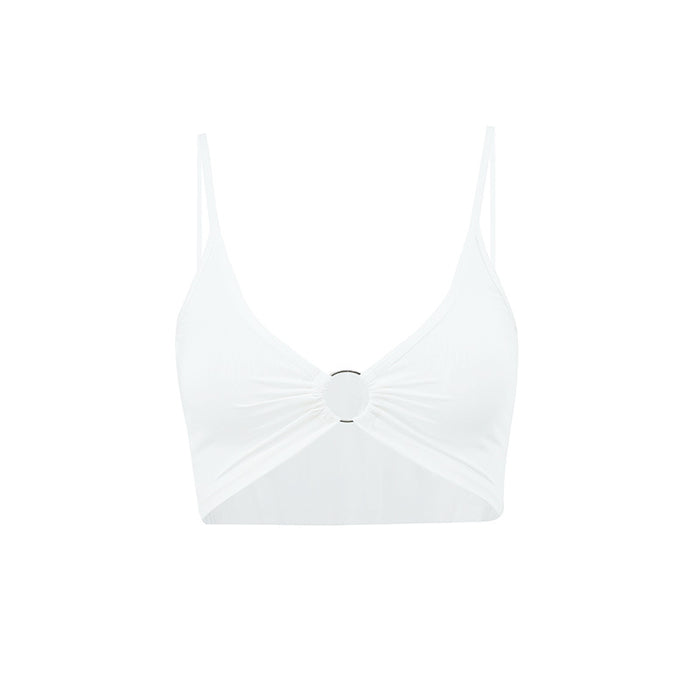 Color-White-Strap Short Top Sexy Vest Women Hollow Out Clothes-Fancey Boutique