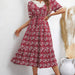 Color-Red-Women Clothing Printed Slim A Line Dress-Fancey Boutique