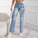 Casual Stylish Multi Pocket Loose Cargo Pants Jeans for Women-Fancey Boutique