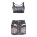 Color-Gray-Women Summer Vintage Denim Printing Backless Sexy Slim Fit Skirt Set-Fancey Boutique