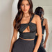 One Shoulder Hollow Out Cutout Dress Sexy Cropped Top Women Sexy-Fancey Boutique