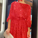 Color-Red-Festival Party Sparkling Beaded Dress Dinner Set-Fancey Boutique