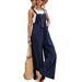 Color-Navy Blue-Women Clothing Popular Solid Color Casual Suspender Trousers-Fancey Boutique