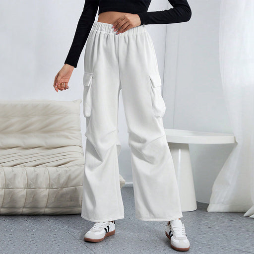 Arrival Retro Slimming Overalls Women Summer Brand High Street Loose Straight Wide Leg Sports Trousers-Fancey Boutique