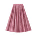 Color-Pink-Summer High Waist Pleated Skirt Spring Summer Korean Drape Young Slimming Skirt Pink-Fancey Boutique