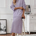 Autumn Winter Elegant Knitting Suit Women Off Shoulder Sweater Top Elastic Waist Fishtail Skirt-Purple-Fancey Boutique