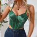 Sexy Slimming Waist Camisole Wrapped Chest Adjustable Spaghetti Strap Satin Short Top Women-Fancey Boutique