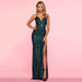 Color-Blackish Green-Summer Women Clothing Sexy Socialite Sequ Backless Dress Slimming Slit Formal Dress-Fancey Boutique