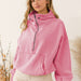 Color-Pink1-Hooded Sweater Women Clothing Tide Brand Sports Hoodie Zipper Drawstring Long Sleeve Top-Fancey Boutique