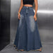 Women Clothing Retro Washed All Matching Jeans Skirt Length-Fancey Boutique