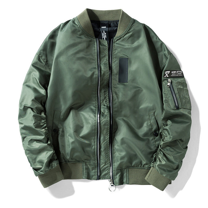 Color-Army Green (Thin)-Spring Autumn Jacket bomber jacket Varsity Jacket Korean Fashion Young Jacket-Fancey Boutique