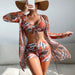 Color-Pattern 19-Swimsuit Women Split Three Piece Suit High Waist Long Sleeves Blouse Internet Celebrity Drawstring Suit-Fancey Boutique