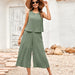 Color-Green-Spring Summer Women Clothing Solid Color Casual Loose Sleeveless Women Jumpsuit-Fancey Boutique