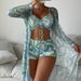 Color-Pattern 2-Swimsuit Women Split Three Piece Suit High Waist Long Sleeves Blouse Internet Celebrity Drawstring Suit-Fancey Boutique