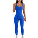 Color-Blue-Women Clothing Sleeveless Vest Jumpsuit Thread Square Collar Hip Raise Slim Fit Sexy Jumpsuit-Fancey Boutique