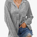 Color-Gray-Fall Women Fashionable Sequ Long Sleeve Collared Casual Shirt-Fancey Boutique