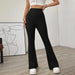 Autumn Winter High Waist Slimming Belted Free Micro Knit Women Casual Pants-Black-Fancey Boutique