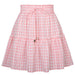 Color-Pink-Popular Women Pleating Plaid Printed Skirt High Waist Elastic Retro Plaid Skirt-Fancey Boutique