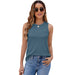 Popular round Neck Soft Waffle Knitted Vest Women Loose Top-Tank Top-Blue-Fancey Boutique