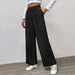 Fall Women Clothing Solid Color Rib Fabric Casual Wide Leg Pants-Fancey Boutique