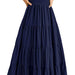 Color-Navy Blue-Summer Women Clothing Square Collar Backless Puff Sleeve Pleated Short Sleeves Dress-Fancey Boutique